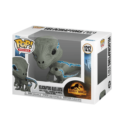 Vinyl dinosaur collectible figure in box with blue markings and gray body