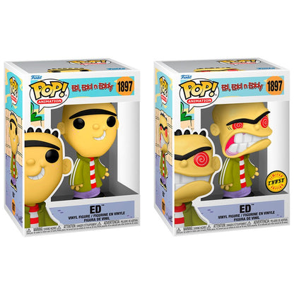 Ed vinyl POP figure in retail box, green jacket, striped shirt, chase style.
