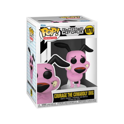 Funko Pop Courage the Cowardly Dog boxed vinyl figure, pink dog with black ears