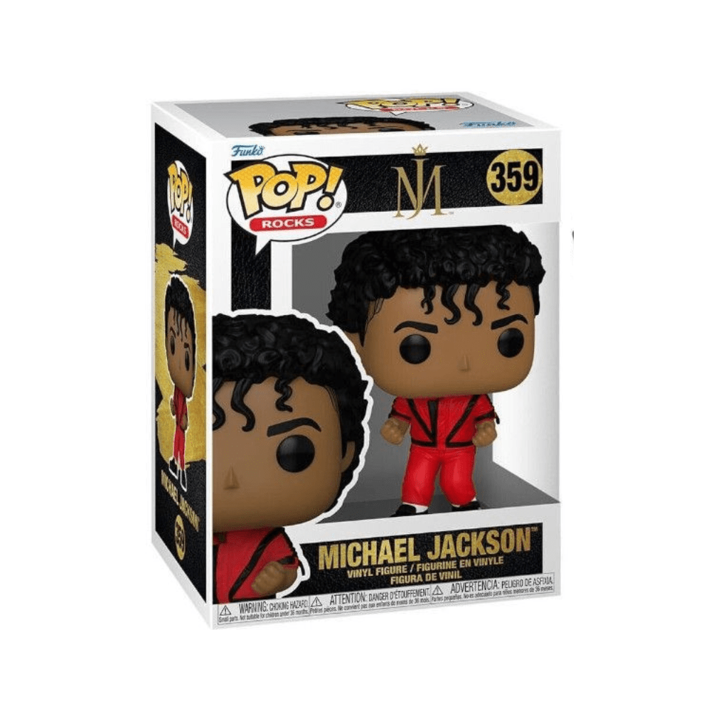 Funko Pop Rocks Michael Jackson vinyl figure in red jacket and pants, boxed, 359