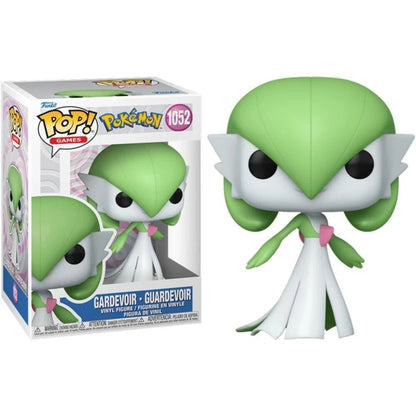 Pokémon Gardevoir Pop-Figur: grüner Kopf, weiße Flügel, rosa Schleife