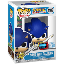 Funko Pop! Sonic with Caliburn vinyl figure in blue, in retail box
