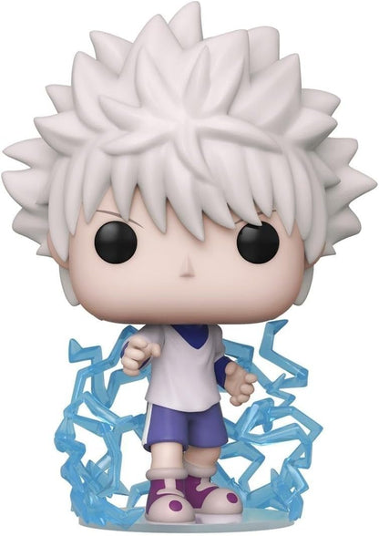 Killua Zoldyck vinyl figure with spiky white hair, black eyes, blue lightning effects