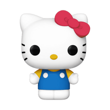 Hello Kitty Jumbo figure with red bow and blue dress, white vinyl