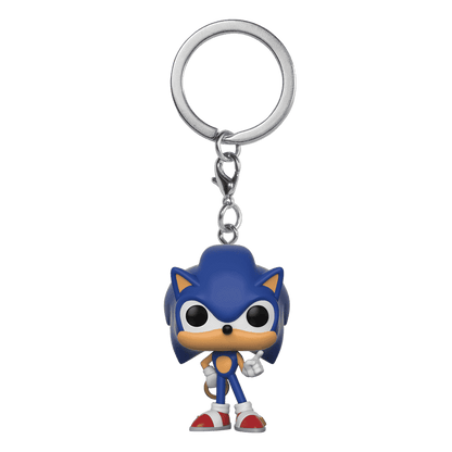 Keychain with ring: blue Sonic figure keyring