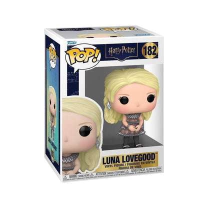 Luna Lovegood dress figurine in box, blonde hair, gray outfit, POP figure