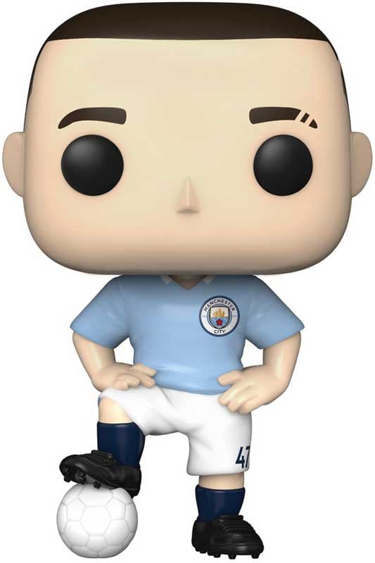 Phil Foden POP! Football vinyl figure, light-blue shirt, white shorts, blue socks