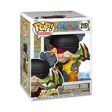 Funko POP! One Piece Zoro box, flames and sword pose, number 2151.
