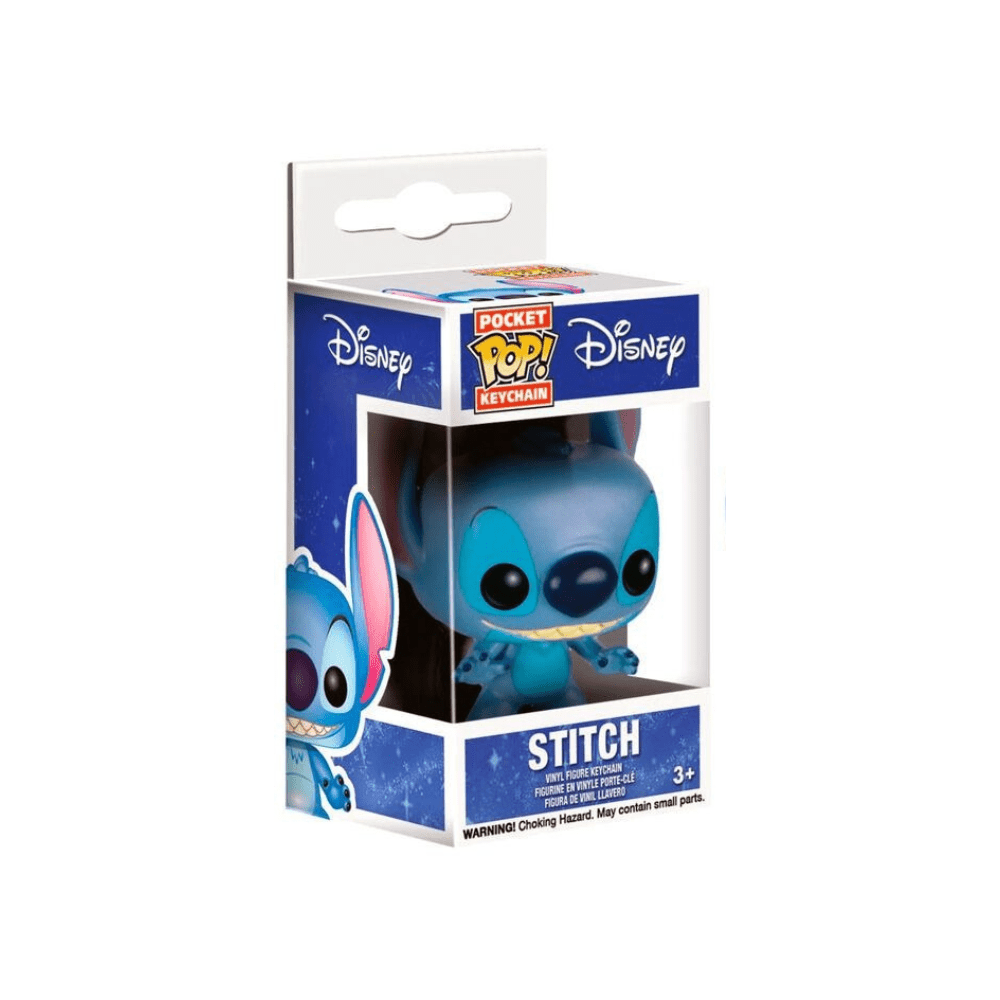 Pocket Lilo & Stitch keychain box with Stitch figure, Disney Pocket Pop branding