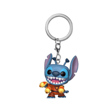Stitch 626 keychain figure with blaster, keyring and chain