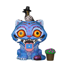 Derpy vinyl figure with Sussie on head, glowing eyes, plant accessory and small base