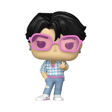 Jinu Pop! vinyl figure with purple oversized glasses and blue plaid shirt