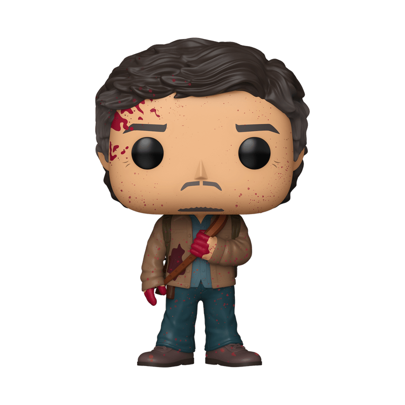 Vinylfigur Joel Miller (Bloody) mit dunklen Haaren, Blutspuren und rotem Hemd