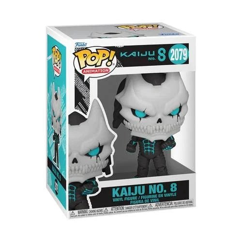 Pop! Kaiju No. 8 vinyl figure in box, skull face with glowing blue eyes