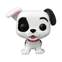 Pop! Patch flocked Dalmatian vinyl figure, white with black ears and pink tongue