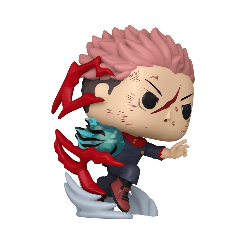 Yuji Itadori Pop! Plus Vinylfigur, offene Arme, rote und blaue Accessoires