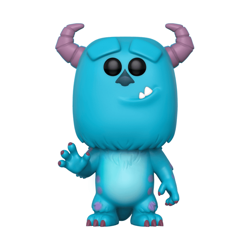 Sully Pop! Vinylfigur, türkisblaues Monster mit schwarzen Augen und lila Hörnern