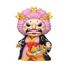 Big Mom vinyl figure with pink hair, black kimono, and red patterned waist bow