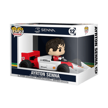 Funko POP! Rides Ayrton Senna figure in box with racing car, number 12