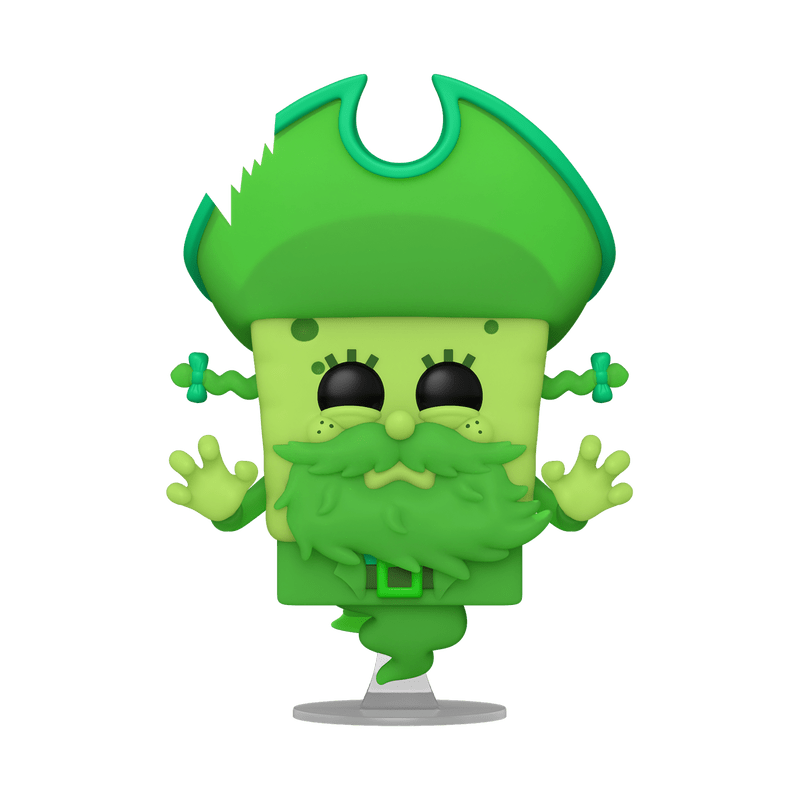 Green-glow SpongeBob as the Flying Dutchman vinyl figure, arms out