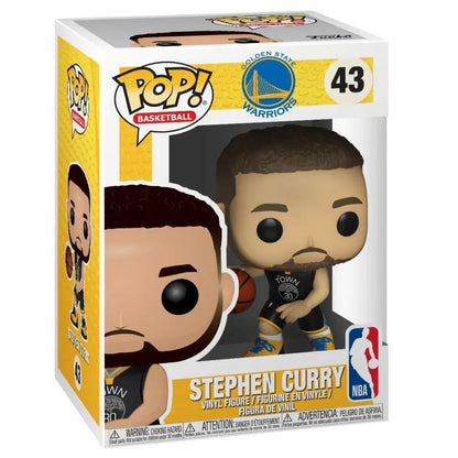 Stephen Curry Funko Pop! NBA vinyl figurine in Warriors jersey, boxed.