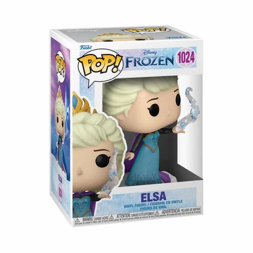 Funko POP! Elsa vinyl figure in blue and purple dress, boxed packaging