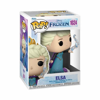 Funko POP! Elsa vinyl figure in blue and purple dress, boxed packaging