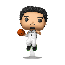 Victor Wembanyama Funko POP figurine in white Spurs jersey holding basketball