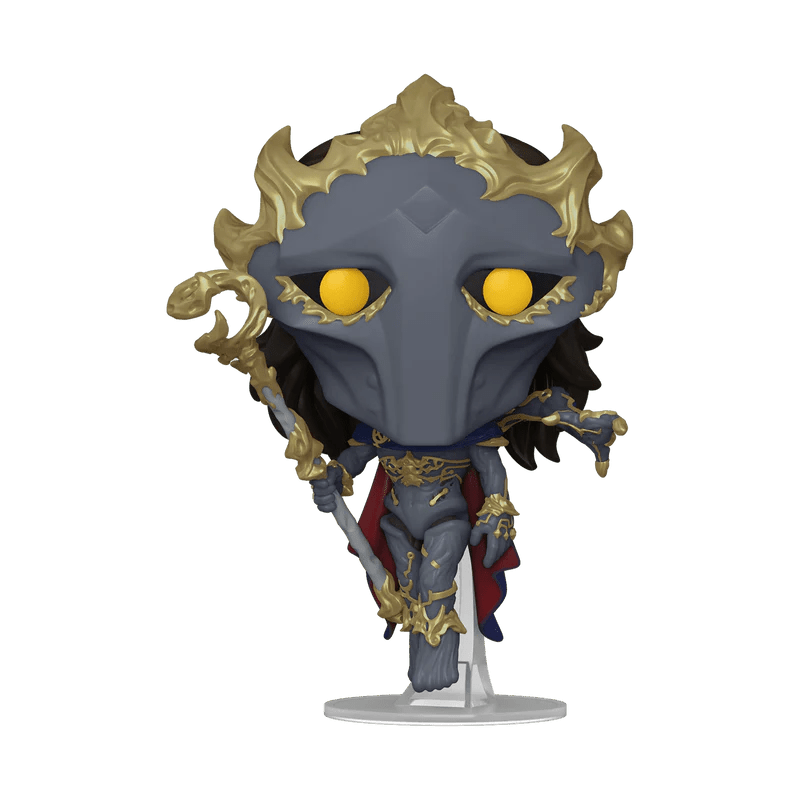 Champion Viktor vinyl figure with blue outfit, gold armor mask, and yellow eyes