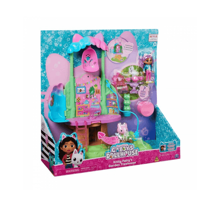 Kitty Fairy Garden Teahouse de Gabby's Dollhouse, casita de té con tejado de gato
