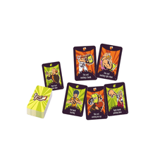 Yogi En game cards fan and deck with yoga-themed illustrations
