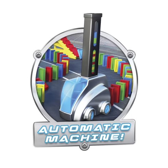 Domino Express playset launcher with dominos and Automatic Machine badge