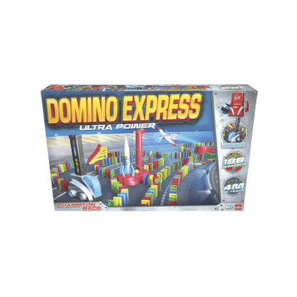 Domino Express playset box with colorful domino track graphics