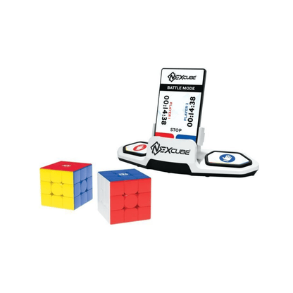 Nexcube battle box game with base controller and colored cube blocks, red blue yellow sets