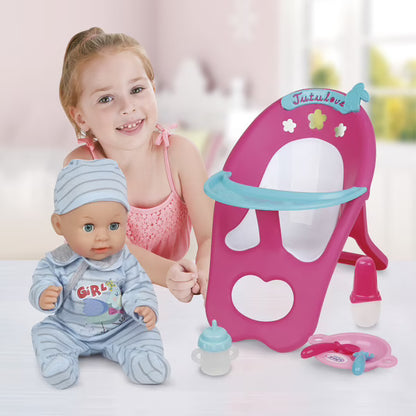 Doll with chair and accessories