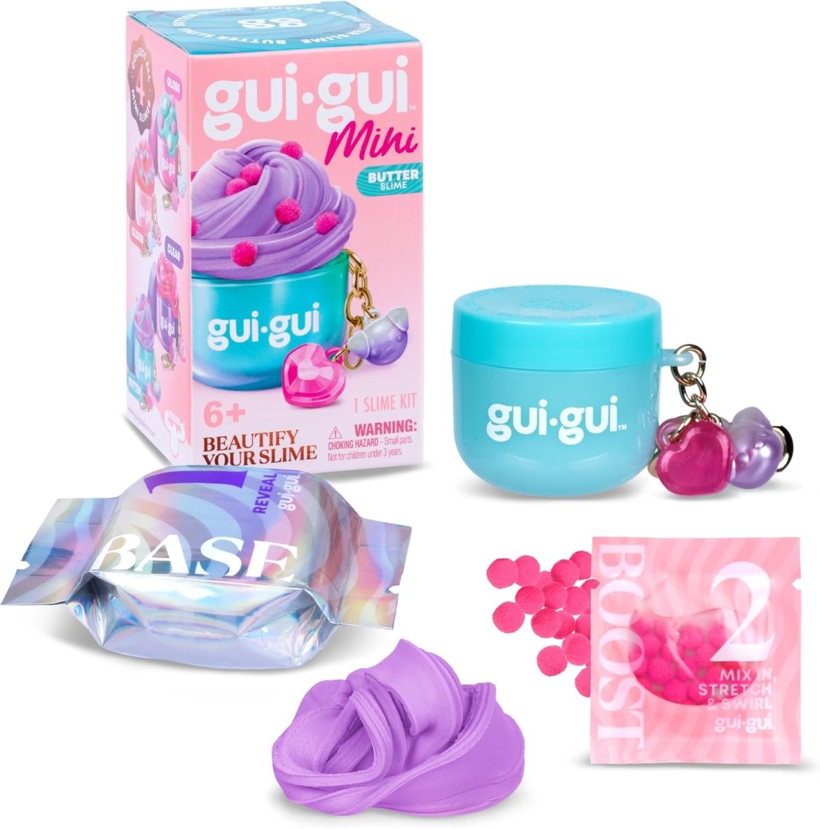 Slime Mini Single Pack with blue cup, purple slime swirls and accessory pouch