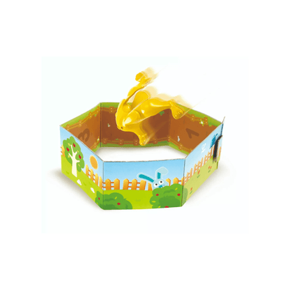 Jumpin' Bunnies game set playpen with yellow jumping bunny figure