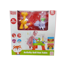 Activi Activity Ball Run Table Toy packaging, Hapee Capee, 5 activities, 12+ months