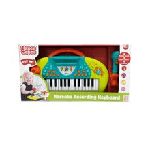 Hapee Capee Karaoke Recording Keyboard Toy package with microphone keyboard and colorful controls