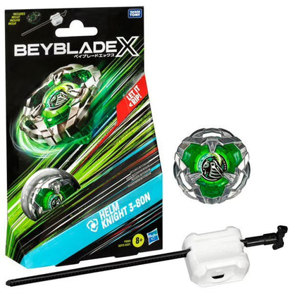 Beyblade X starterpack top: groene Helm Knight 3-80N met launcher