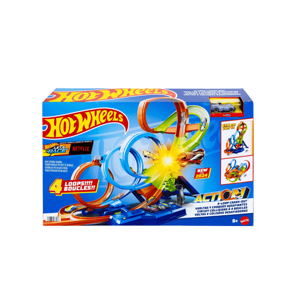 Action 4 - Loop Crash Out Track Set - Hot Wheels - The Toy Store