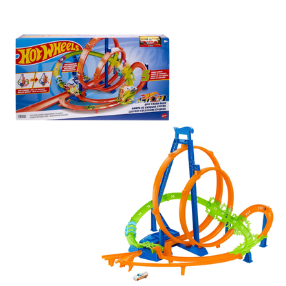 Epic Crash Dash track set with orange, blue, and green looping rails