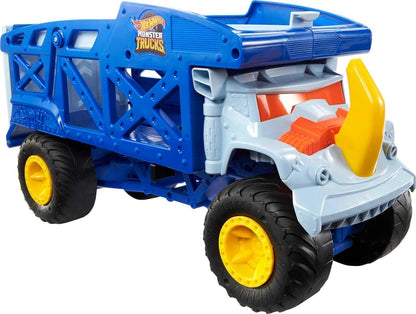 Rhino Rig Monster Mover blue frame monster truck with gray cab and orange engine