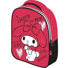 Preschool backpack with My Melody 3D print, red/pink EVA, zip front and top handle
