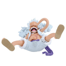 Monkey D.Luffy Gear 5 III collectible figure, floating pose with white fur-like outfit