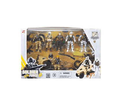 Iron Man Combat Pack action figure set in box with armored figures and vehicles