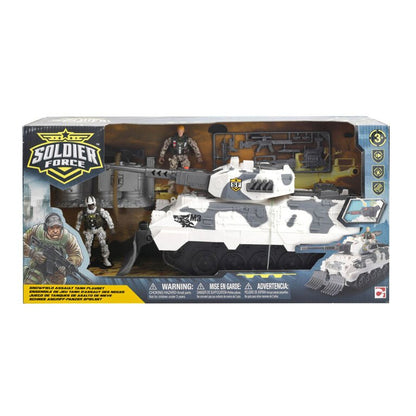 Soldier Force snow tank and two figures set retail box packaging