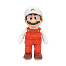 Jumbo plush Mario doll with white cap, red overalls, brown mustache, and shoes