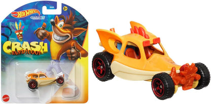 Mașinuță metal Shadow S7 1:64, galben-portocalie, în cutie Crash Bandicoot