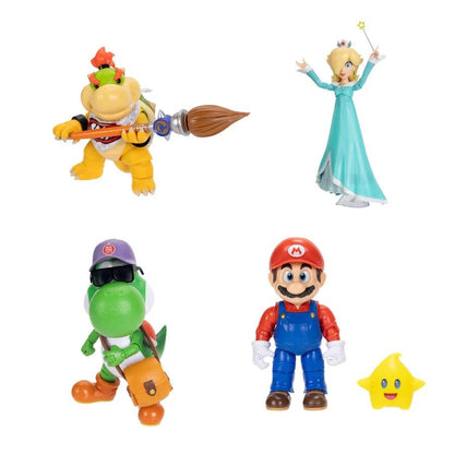 5-inch Mario Galaxy Movie figures: Bowser Jr, Rosalina, Yoshi, Mario, star